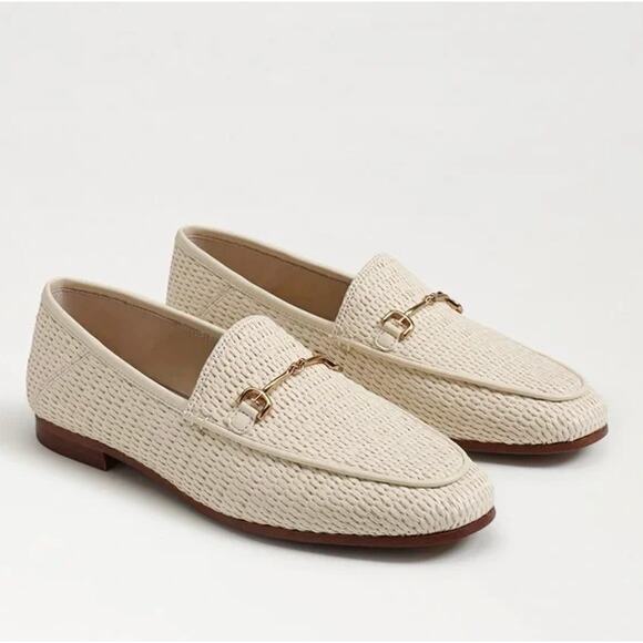 Sam Edelman Loraine Bit Loafer in Cream Linen Raffia 8.5 - Picture 1 of 11
